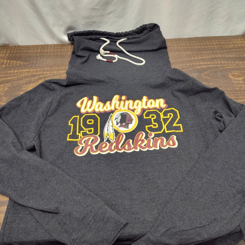 Washington Redskins cowl neck drawstring black pullover size large unisex